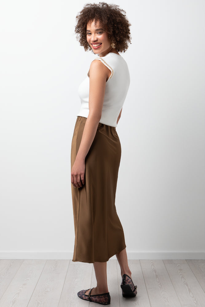 Satin Skirt Dark Green (2)