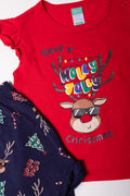 Toddler Girl Christmas Pyjama Set Red (1)