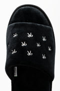 Mini Bow Open Toe Slippers Black (4)