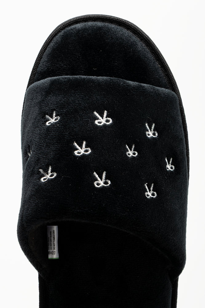 Mini Bow Open Toe Slippers Black (4)