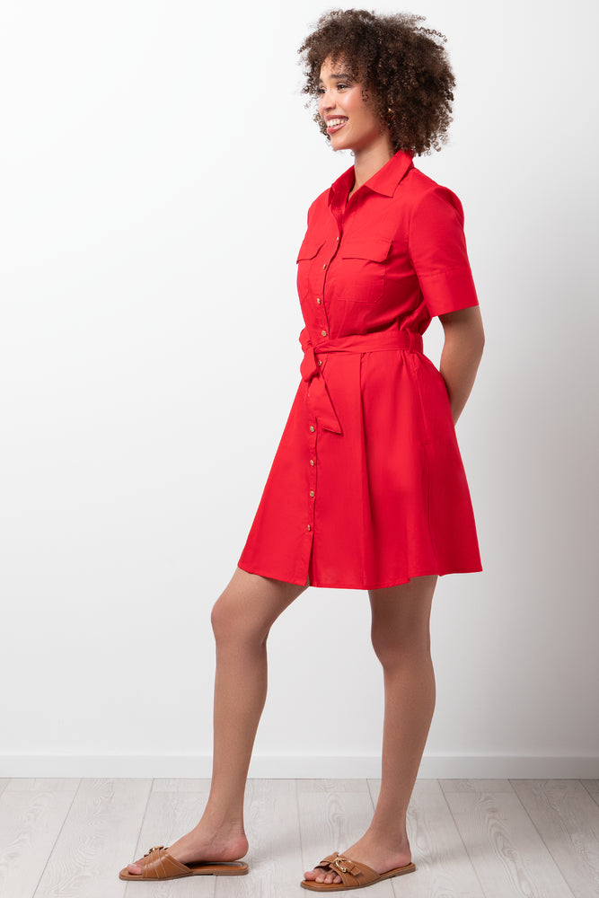 Red Shirt Dress Red (1)