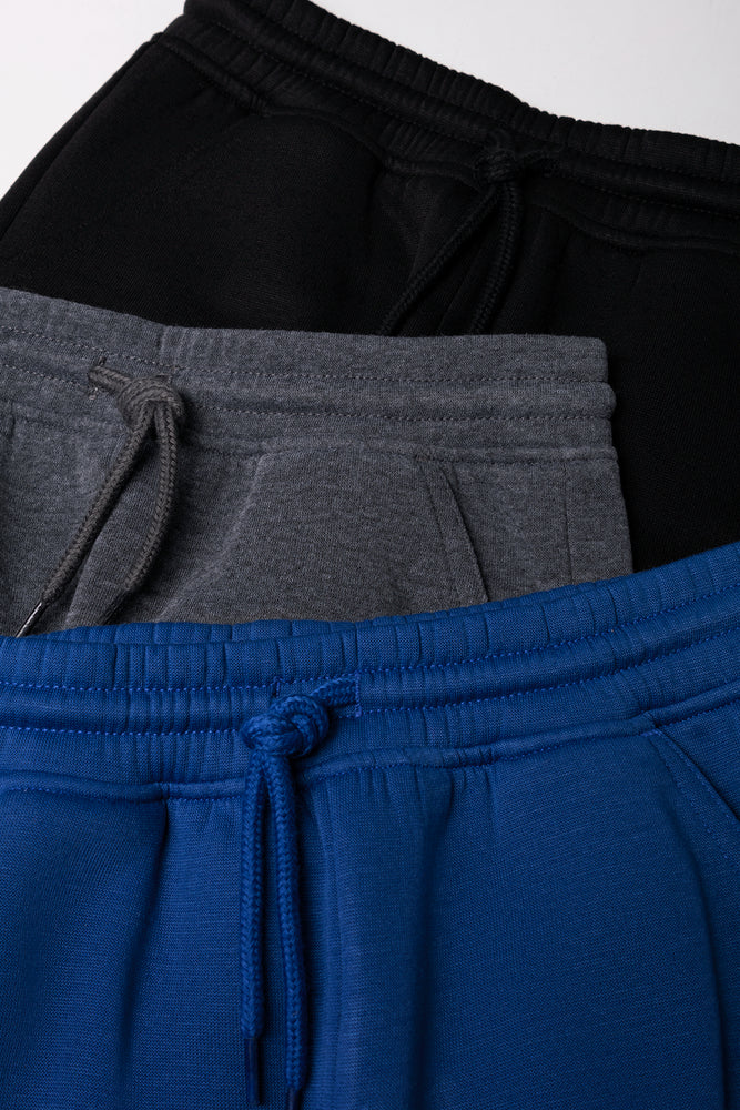 3 Pack Trackpants Black, Dark Grey And Blue (1)