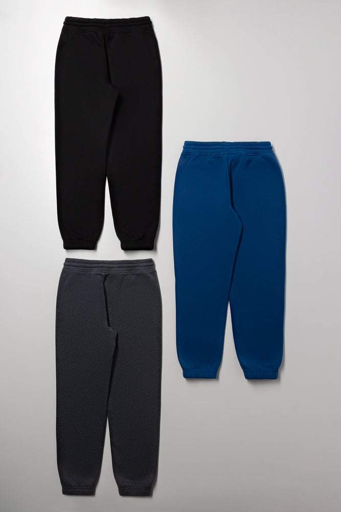 3 Pack Trackpants Black, Dark Grey And Blue (2)