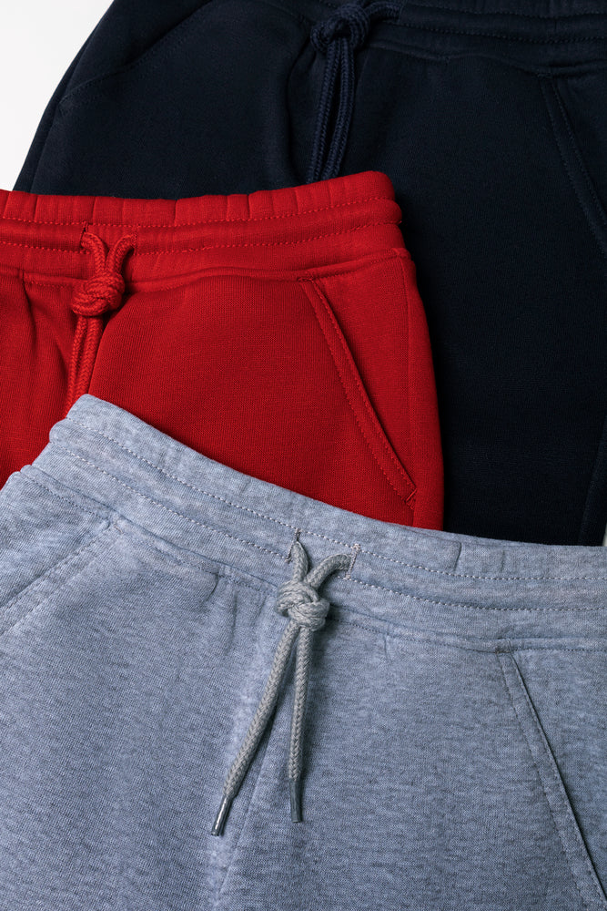 3 Pack Trackpants Navy, Grey And Red