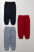 3 Pack Trackpants Navy, Grey And Red (2)