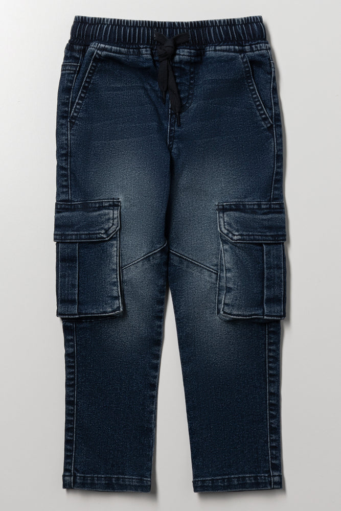 Cargo Denim Jeans Blue