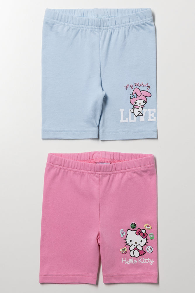 Hello Kitty 2 Pack Cycling Shorts Grey And Pink