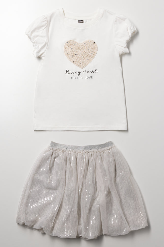 T-Shirt And Tutu Set Natural
