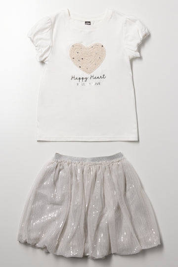 T-Shirt And Tutu Set Natural