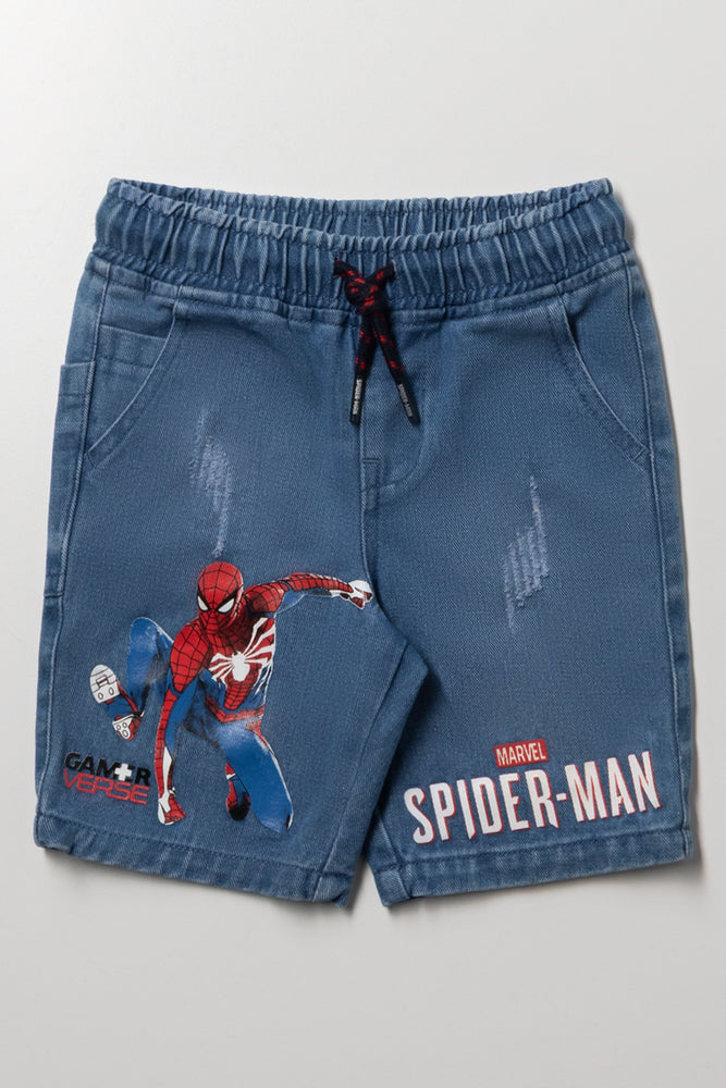 Spider-Man Denim Shorts Blue