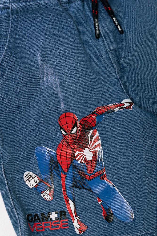 Spider-Man Denim Shorts Blue