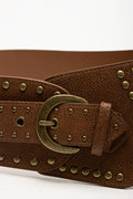 Asymmetrical Studded Belt Brown (1)