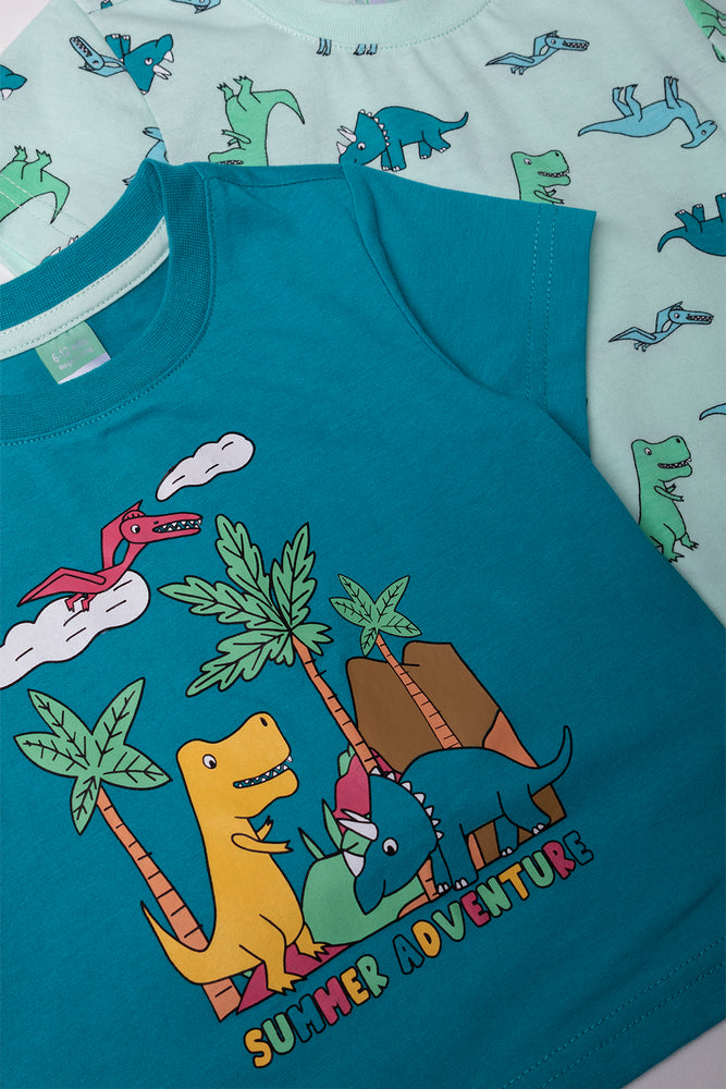 2 Pack T-Shirts Blue And Green