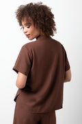Short Sleeve Resort Shirt Brown (2)
