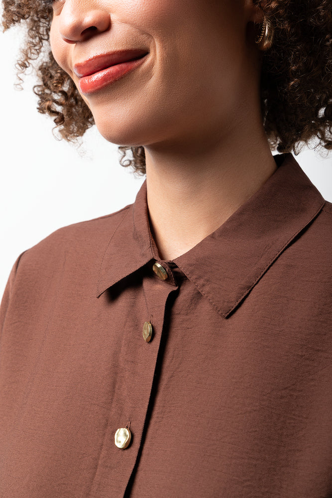 Short Sleeve Resort Shirt Brown (3)