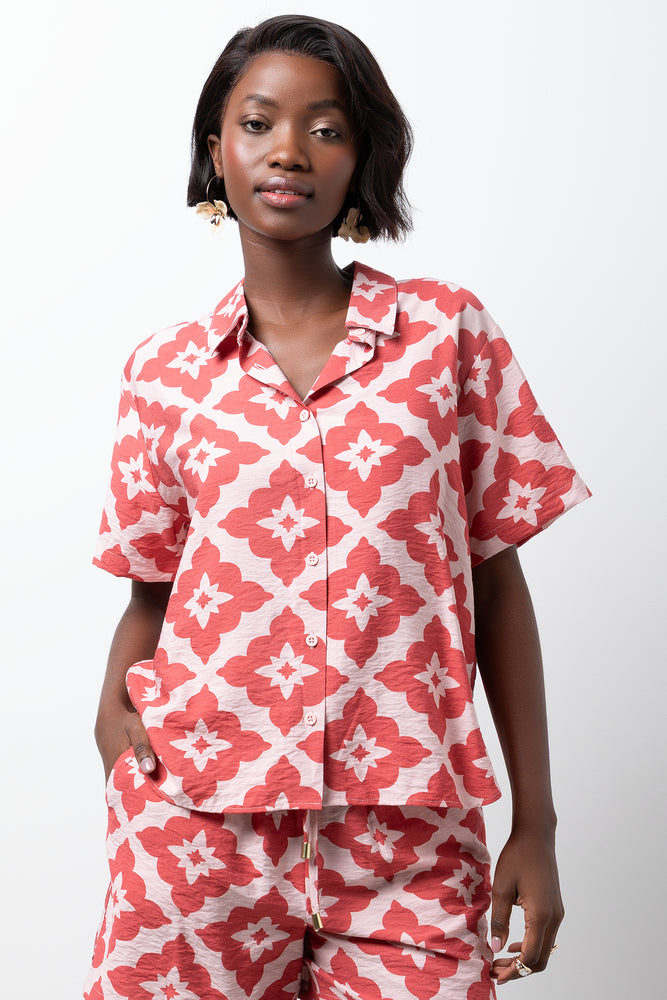 Short Sleeve Resort Shirt Orange | Shirts & Blouses | Ackermans