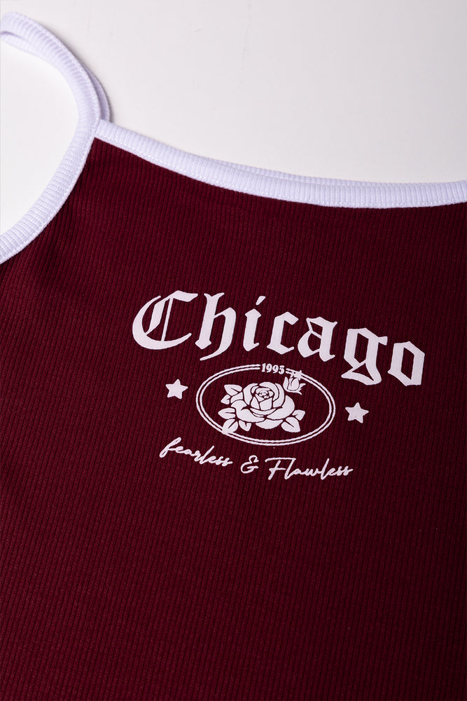 Rib Strappy Dress Burgundy (1)