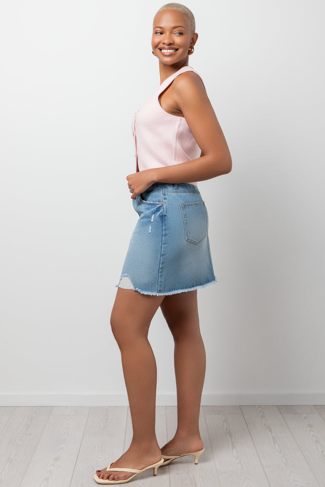 Sleeveless Knitwear Top Pink