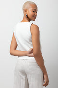Sleeveless Knitwear Top White (2)