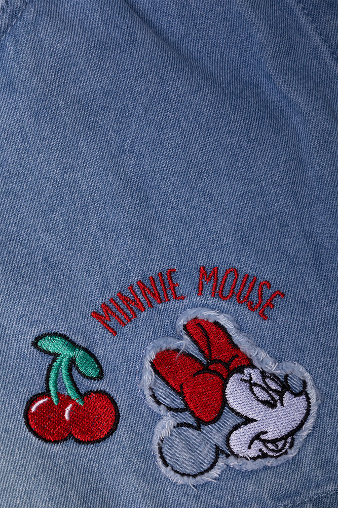 Minnie Mouse Denim Skorts With Heart Belt Bag Blue And Red (2)