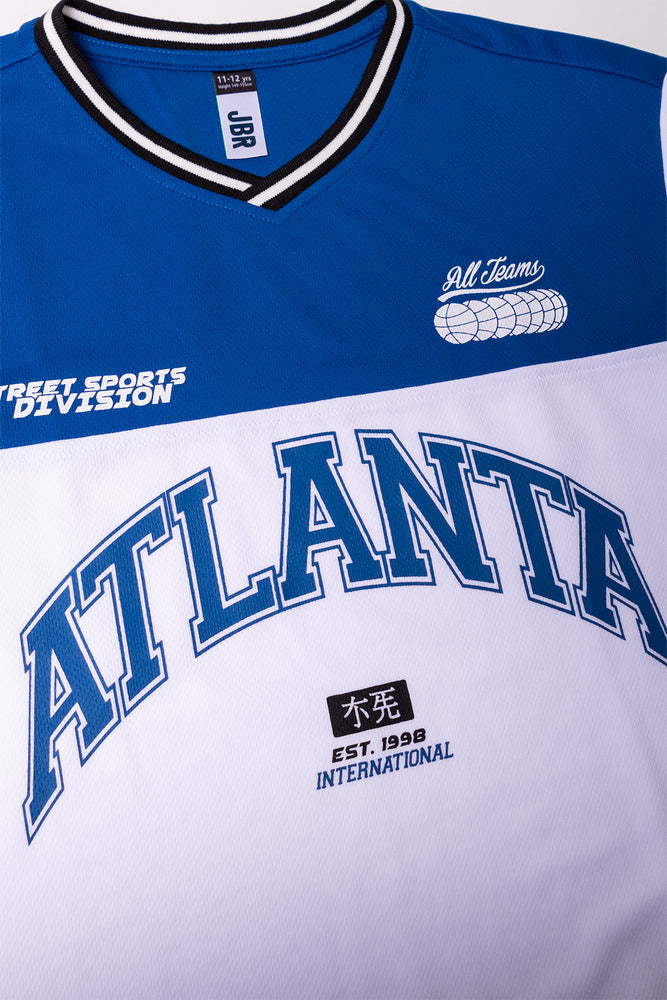 Soccer Short Sleeve T-Shirt Blue And White