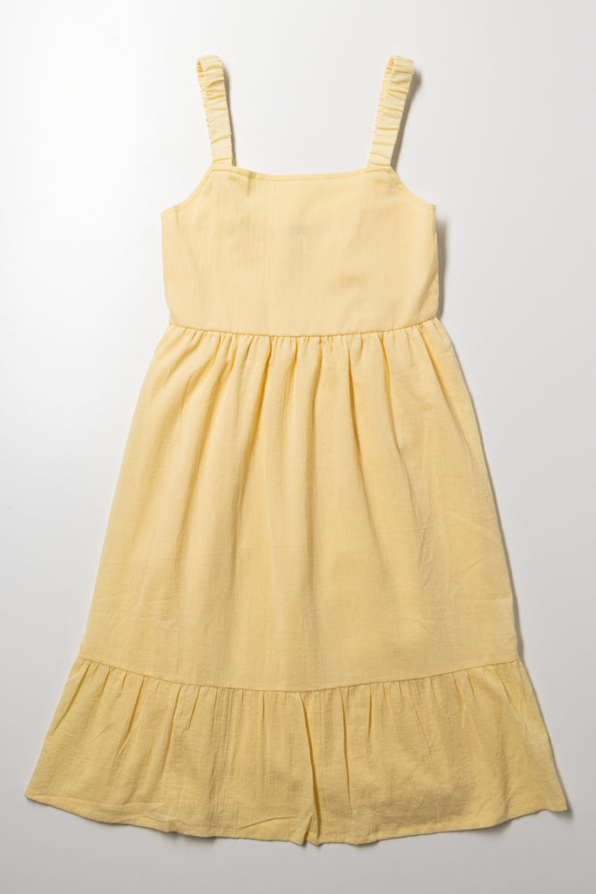 Strappy Tiered Dress Yellow