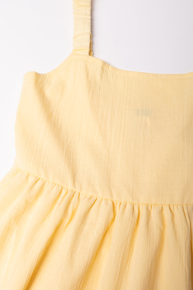 Strappy Tiered Dress Yellow