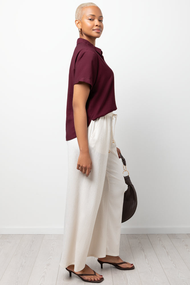 Linen Blend Shirt Burgundy