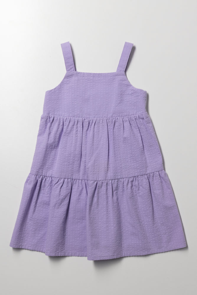 Textured Tiered Dress Lilac
