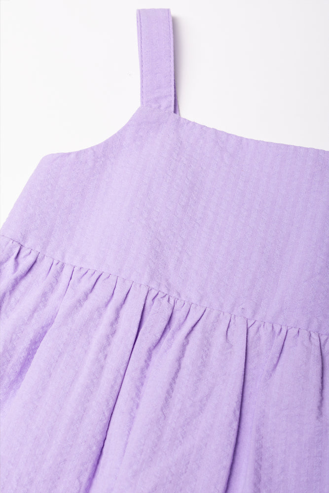 Textured Tiered Dress Lilac (1)