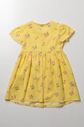 Yellow Cherry Print Button Dress (2)