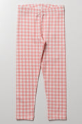 Gingham Rib Leggings Peach