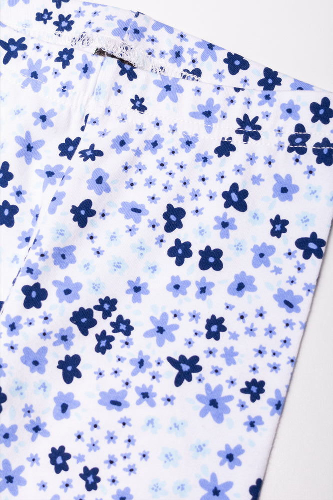 Floral Leggings Blue And White