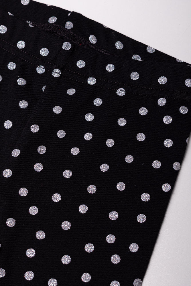 Polka Dot Leggings Black