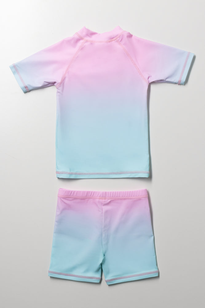 Minnie Mouse Ombre 2 Piece Swimsuit Pink And Blue (3)