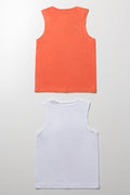 Bluey 2 Pack Vests Orange And White (2)