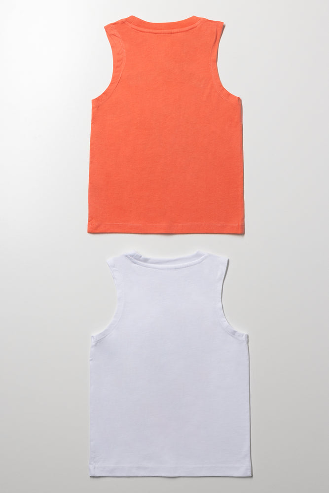 Bluey 2 Pack Vests Orange And White (2)