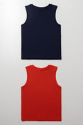 Sonic 2 Pack Vests Navy And Red (2)
