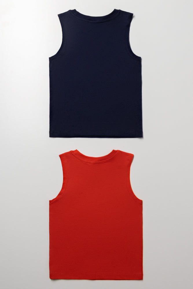 Sonic 2 Pack Vests Navy And Red (2)