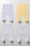 4 Pack Ducks And Sheep Leggings Yellow And Grey