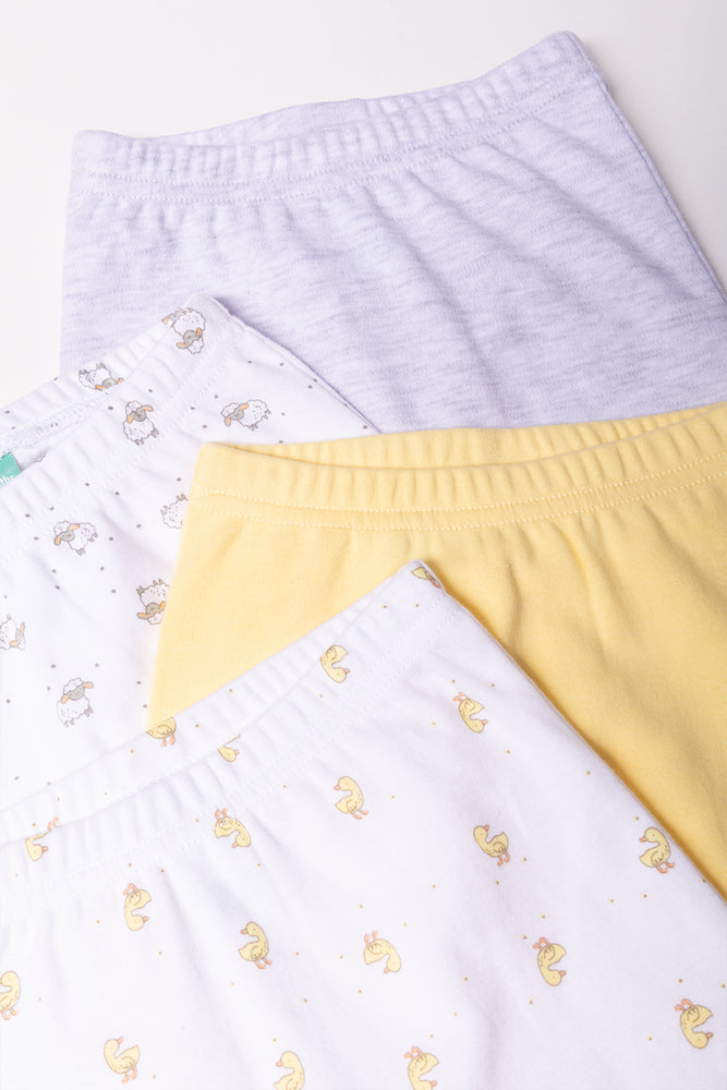 4 Pack Ducks And Sheep Leggings Yellow And Grey (1)