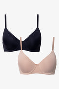 2 Pack Balconette Bras Black And Natural (1)
