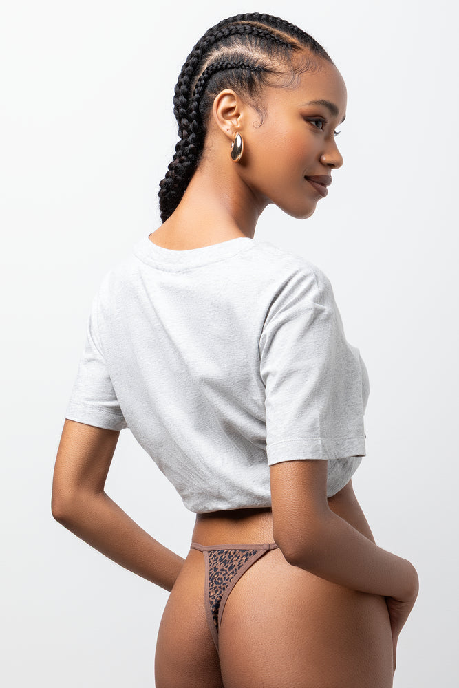 3 Pack Animal Strappy Thongs Natural And Black (3)