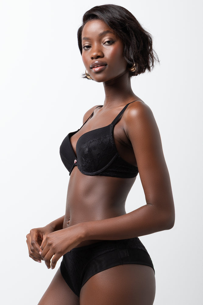 2 Pack Push Up Bras Black And Light Pink (2)