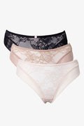 3 Pack Brazilian Panties Black, Natural And Pink (1)