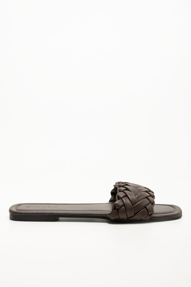 Weave Mule Sandals Brown (1)