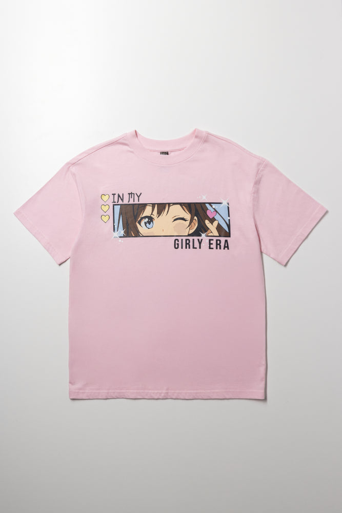 Oversized Short Sleeve T-Shirt Pink