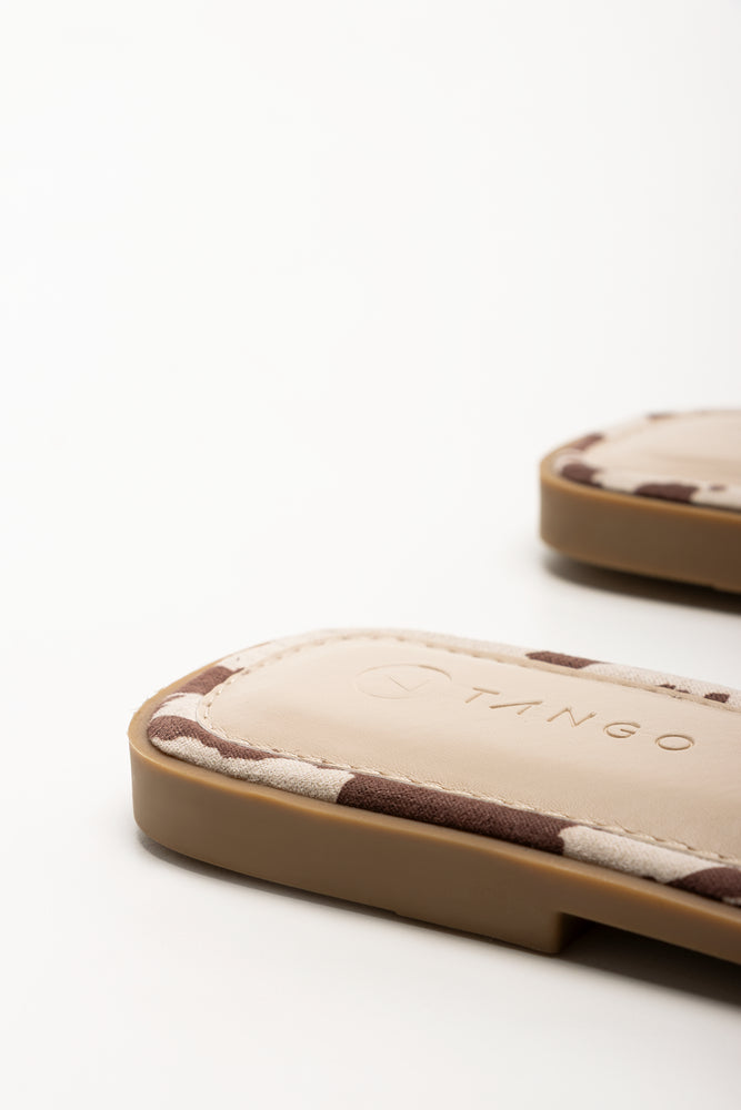 Cow Print Mule Sandals Brown (3)