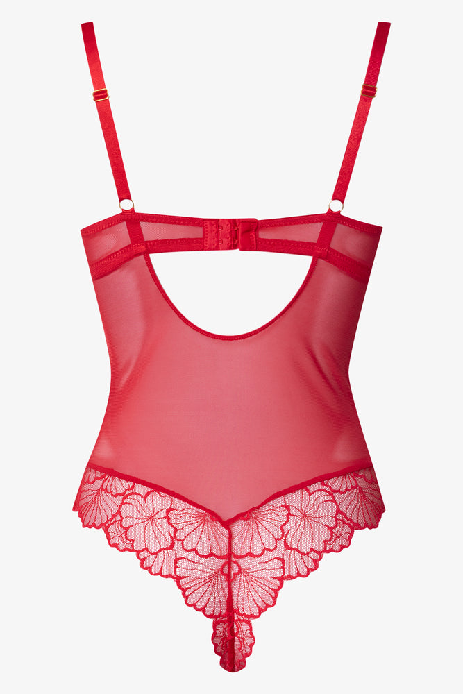 Lace Bodysuit Red (1)
