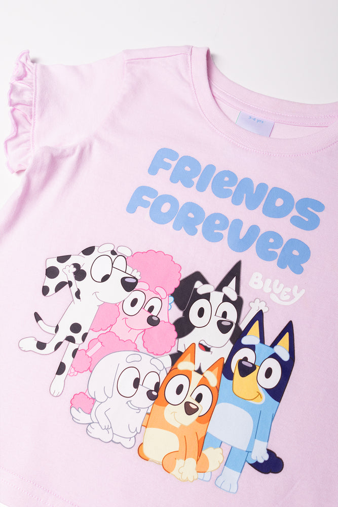 Bluey Short Pyjamas Set Blue And Pink (1)